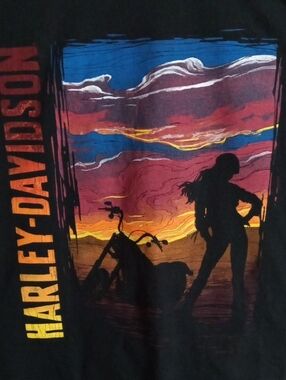 Harley-Davidson Black Short Sleeve Sunset Graphic Tee Shirt Men’s Large